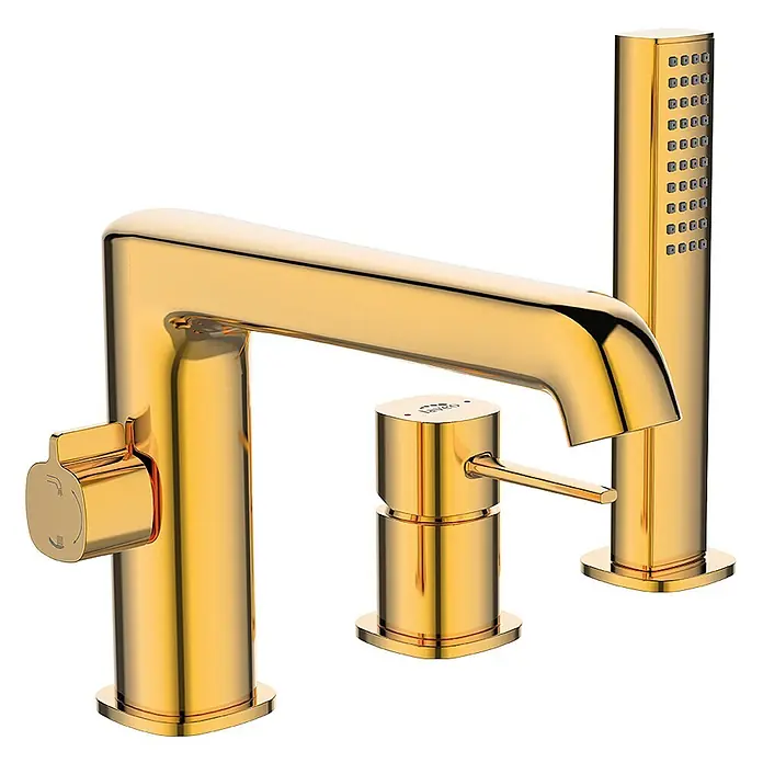 Bad Land Badewannenrandarmatur POLA Badewannenrandarmatur 3-Loch Gold - Gold, Glänzend