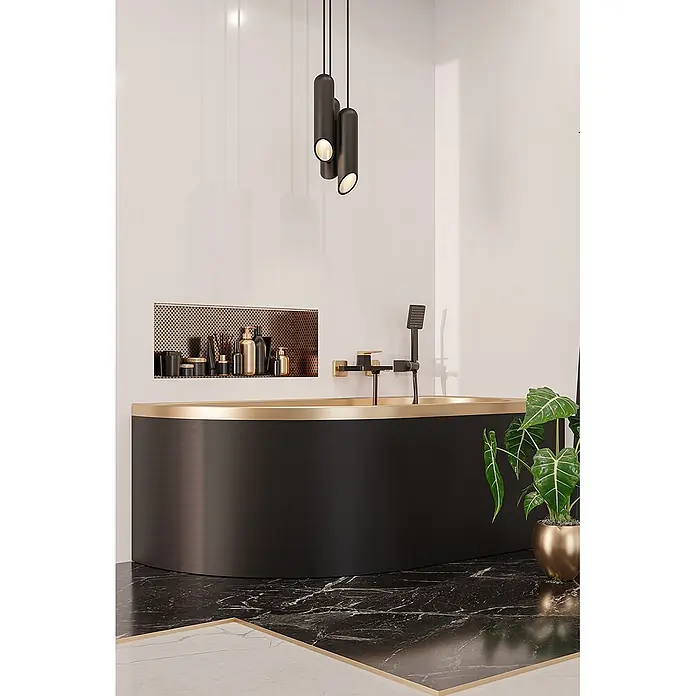 Bad Land Badewannenarmatur MIDNIGHT Badewannenarmatur Schwarz-Gold - Schwarz-Gold, Matt