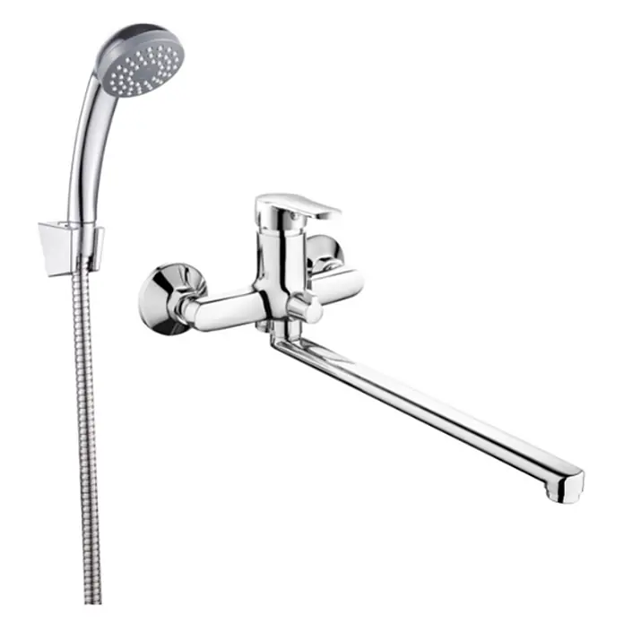 Bad Land Badewannenarmatur VERSO Badewannenarmatur Set Silber - Silber, Glänzend