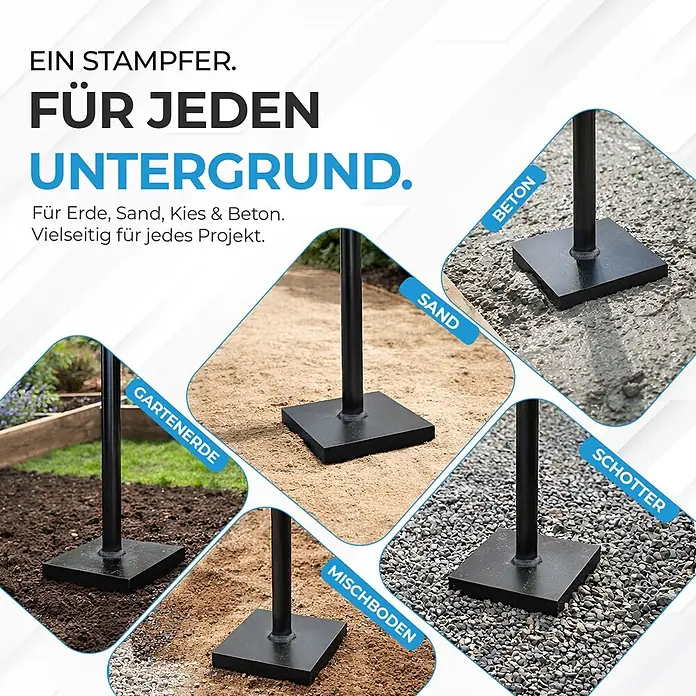 Küpper Betonstampfer - Stahl, L x B: 76 x 20 cm - Informationsansicht
