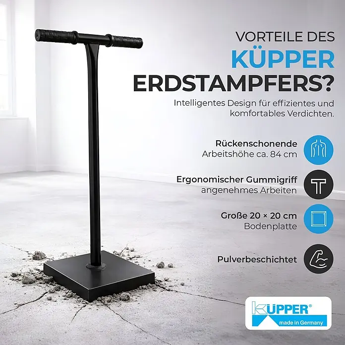 Küpper Betonstampfer - Stahl, L x B: 76 x 20 cm - Informationsansicht