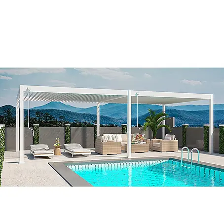 Weide  Pergola Deluxe Plus freistehend Aluminium 4 x 8 m Weiß