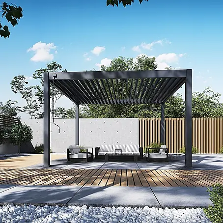 Weide  Pergola Deluxe Plus freistehend Aluminium 4 x 4 m Anthrazit