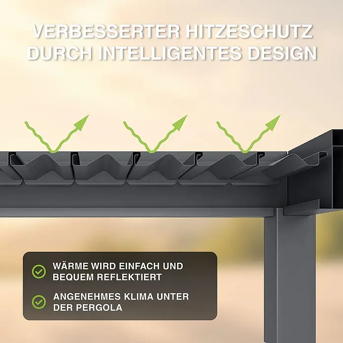 Weide Pergola Classic 3 x 3 M Anthrazit - Farbe Gestell: Anthrazit, Aluminium
