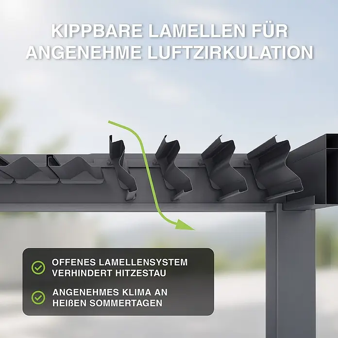 Weide Pergola Classic 3 x 3 M Anthrazit - Farbe Gestell: Anthrazit, Aluminium