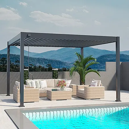 Weide  Pergola Deluxe freistehend 3,6 x 4 m Anthrazit