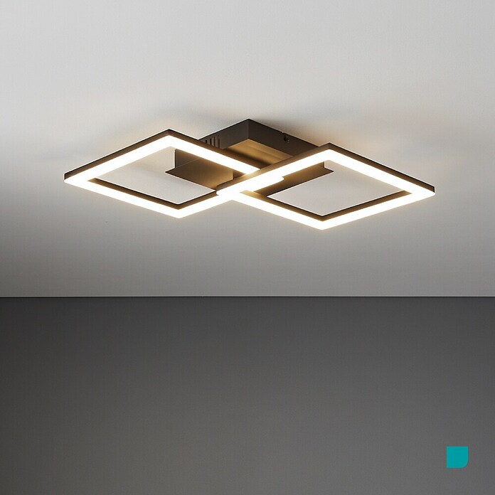 Eglo LED-Deckenleuchte PARANDAY-Z (21,5 W, L x B x H: 52,5 x 31 x 6 cm, Schwarz) | BAUHAUS