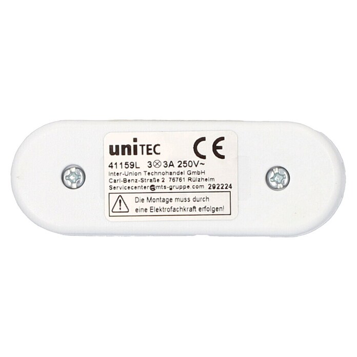 UniTEC Schnurzwischenschalter (Weiß, 1-polig, 2(0,7) A)