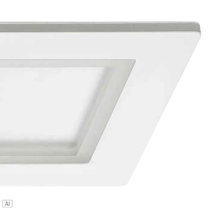 Eglo LED-Deckenleuchte Padrogiano - L x B x H: 120 x 30 x 5 cm, Kaltweiß, Stahl, Weiß, Dimmbar - Quadratische weiße LED-Einbauleuchte mit dezentem grauem Rand.