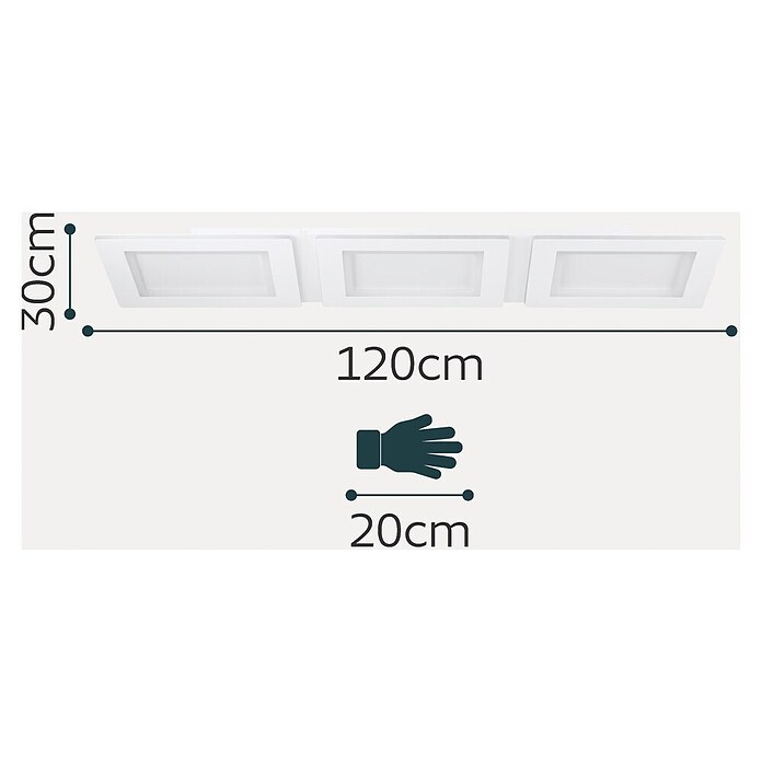 Eglo LED stropna svetilka Padrogiano  (Do x Š x V: 120 x 30 x 5 cm, Hladno bela, Jeklo, Bela, Možnost zatemnitve) | 3015 - Pendelleuchte Wohnraum | CACA - Pendelleuchte Wohnraum | CAC - Indoorleuchten | CA - Beleuchtung | C - Elektro | BAUHAUS