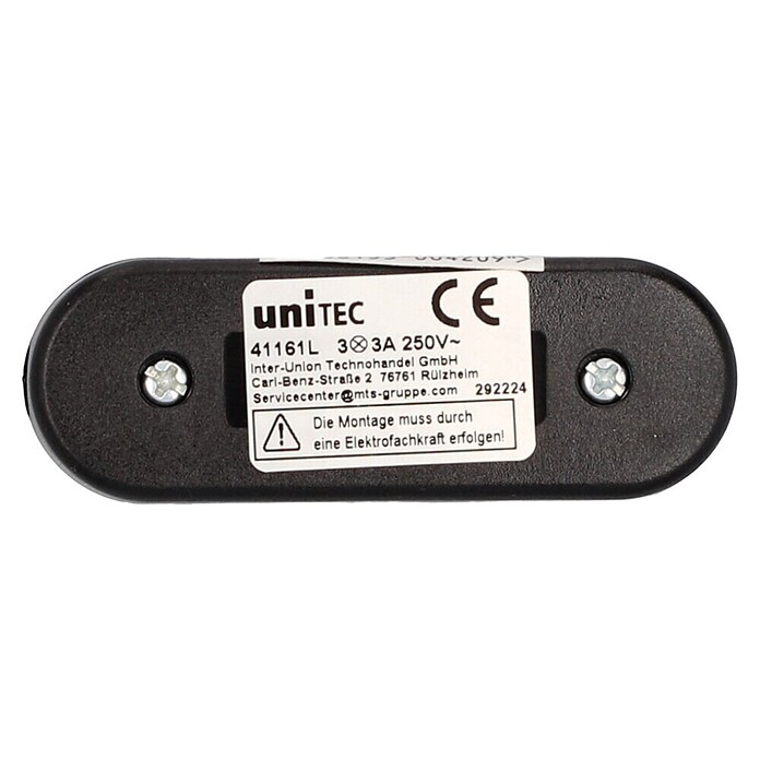 UniTEC Schnurzwischenschalter (Schwarz, 1-polig, 2(0,7) A)