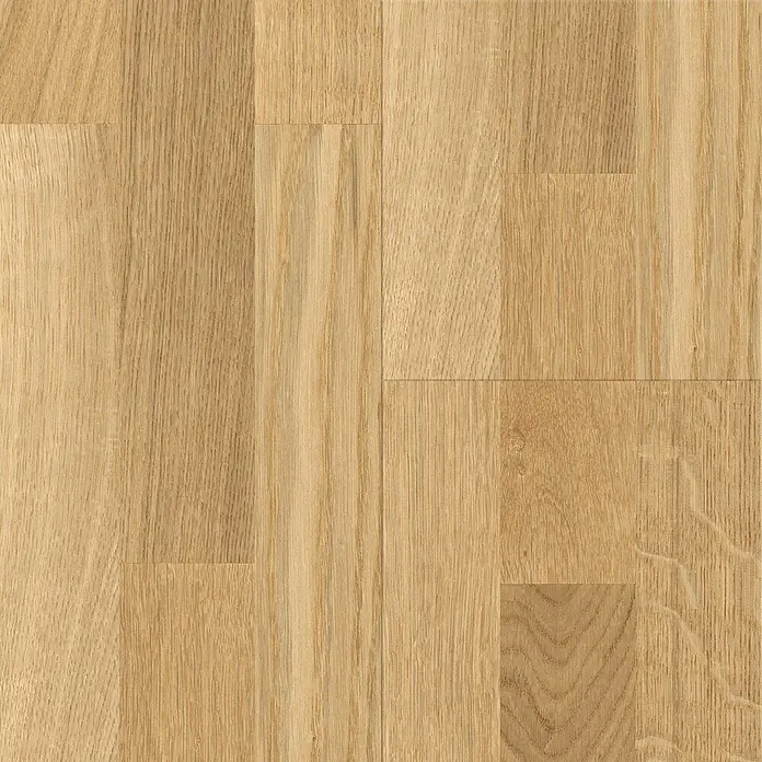 LOGOCLIC Parkett - Eiche, Schiffsboden, 1.085 x 180 x 12 mm - Detailaufnahme eines hellen Laminatbodens mit Holzoptik, der Wärme und Natürlichkeit ausstrahlt. Perfekt für moderne Wohnräume.