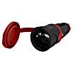 UniTEC Gummi-Schutzkontakt-Kupplung (Schwer, 250 V, 16 A, IP44, Schwarz)