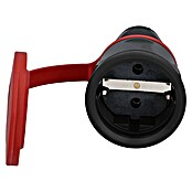 UniTEC Gummi-Schutzkontakt-Kupplung (Schwer, 250 V, 16 A, IP44, Schwarz)