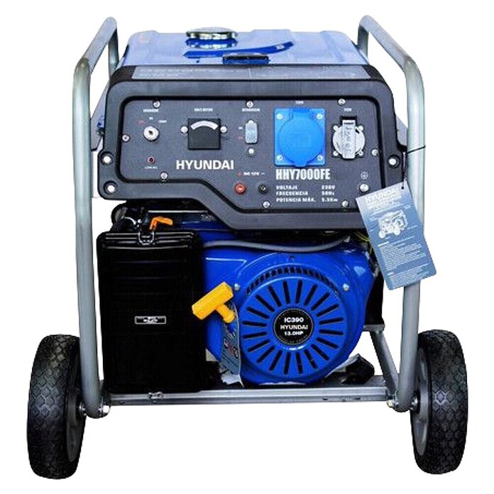 Hyundai Generador HHY7000FEK (Potencia nominal: 6,5 kW, Volumen del depósito: 25 l, Consumo: 2,8 l/h) | BAUHAUS