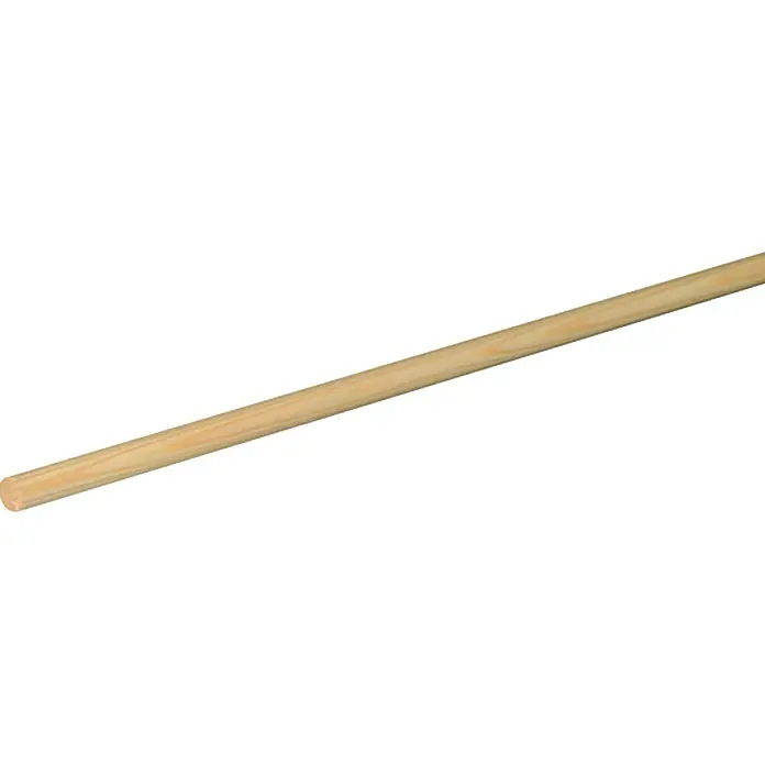 Rundstab - Fichte/Kiefer, Durchmesser: 1 cm, Länge: 240 cm - Nahaufnahme eines langen, runden Holzstabs mit glatter Oberfläche und heller Holzmaserung.