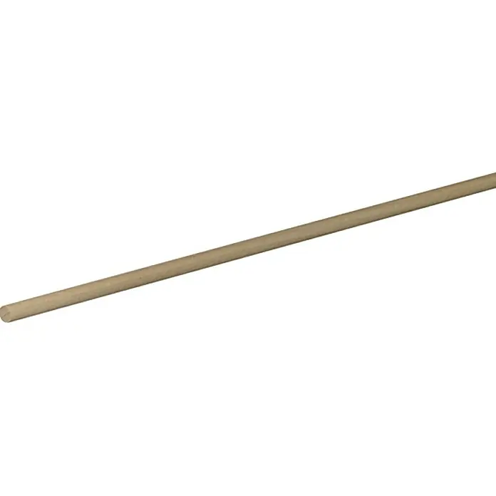 Profiles and more Rundstab - Ø x L: 8 mm x 100 cm, Buche, Glatt - Nahaufnahme eines unbehandelten Holzstabs, ideal für Bastelprojekte und Heimwerkerarbeiten, mit glatter Oberfläche und natürlicher Maserung.