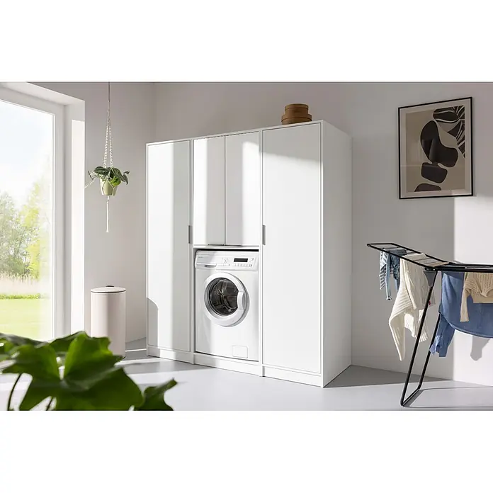 Fackelmann Waschmaschinenschrank Typ 5 - B x L: 165 x 65,1 cm, Weiß - Stimmungsaufnahme