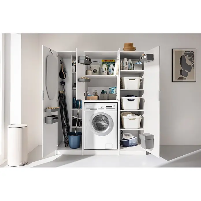 Fackelmann Waschmaschinenschrank Typ 5 - B x L: 165 x 65,1 cm, Weiß - Stimmungsaufnahme