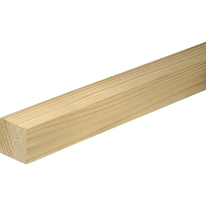 Quadratleiste - L x B x H: 100 x 4 x 4 cm, Nordische Fichte - Nahaufnahme eines hellen, unbehandelten Holzbretts, das die natürliche Maserung und Textur des Holzes hervorhebt.