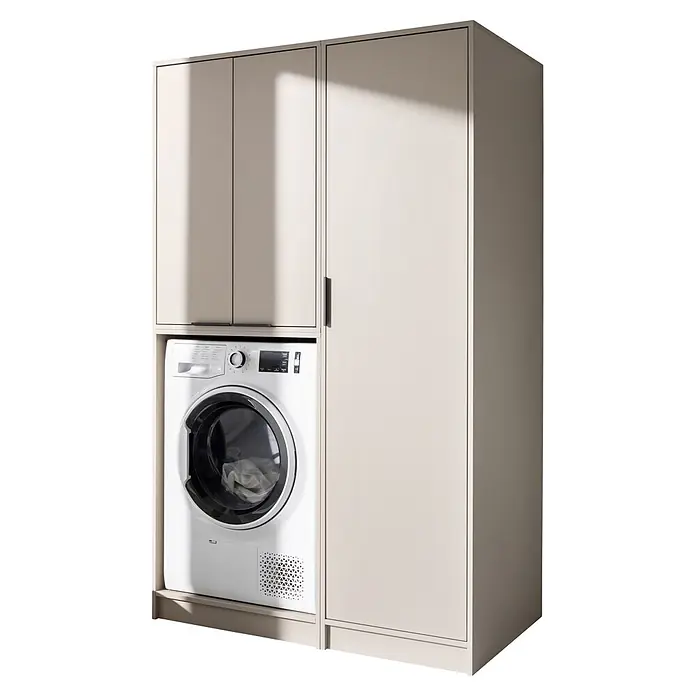 Fackelmann Waschmaschinenschrank Typ 5 - B x L: 115 x 65 cm, Kaschmir - Diagonale Ansicht