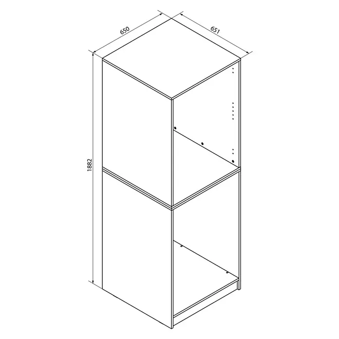 Fackelmann Waschturm Typ 4 - B x L: 65 x 65,1 cm, Kaschmir - Skizze