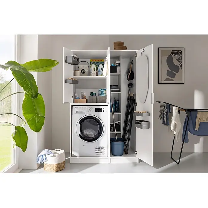 Fackelmann Waschmaschinenschrank Typ 5 - B x L: 115 x 65,1 cm, Weiß - Stimmungsaufnahme