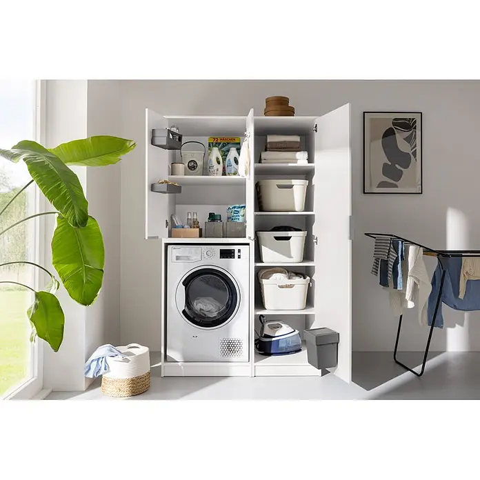 Fackelmann Waschmaschinenschrank Typ 5 - B x L: 115 x 65 cm, Weiß - Stimmungsaufnahme