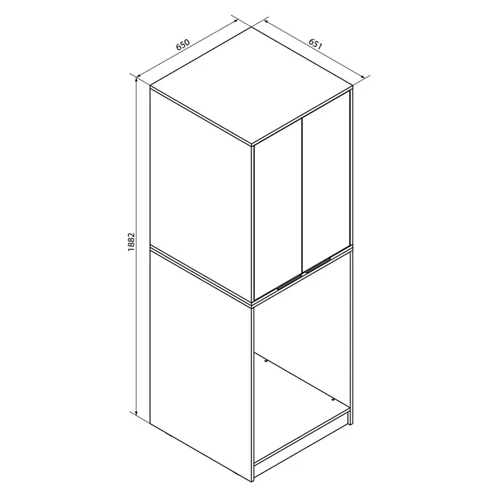 Fackelmann Waschturm Typ 2 - B x L: 65 x 65,1 cm, Kaschmir - Skizze