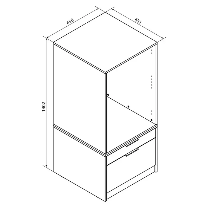 Fackelmann Waschturm Typ 3 - B x L: 65 x 65,1 cm, Kaschmir - Skizze
