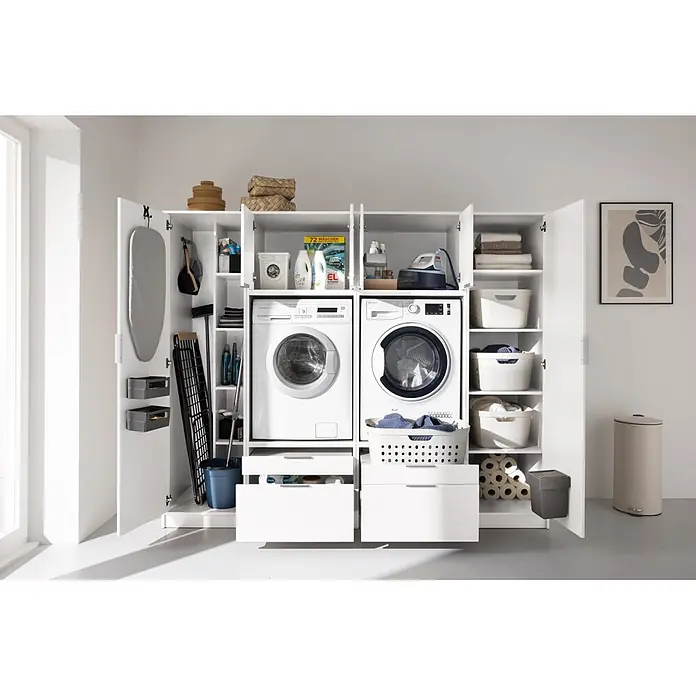 Fackelmann Waschmaschinenschrank Typ 6 - B x L: 230 x 65,1 cm, Weiß - Stimmungsaufnahme