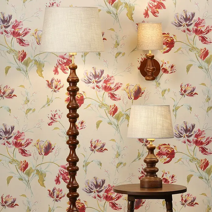 Laura Ashley Vliestapete Vliestapete Papageientulpen - Rot, Floral, 10 x 0,52 m
