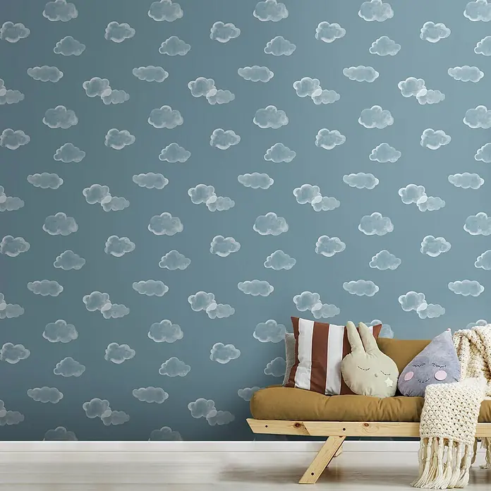 Superfresco Easy Vliestapete Vliestapete - kleine Wolke - Blau, Sonstiges, 10 x 0,53 m