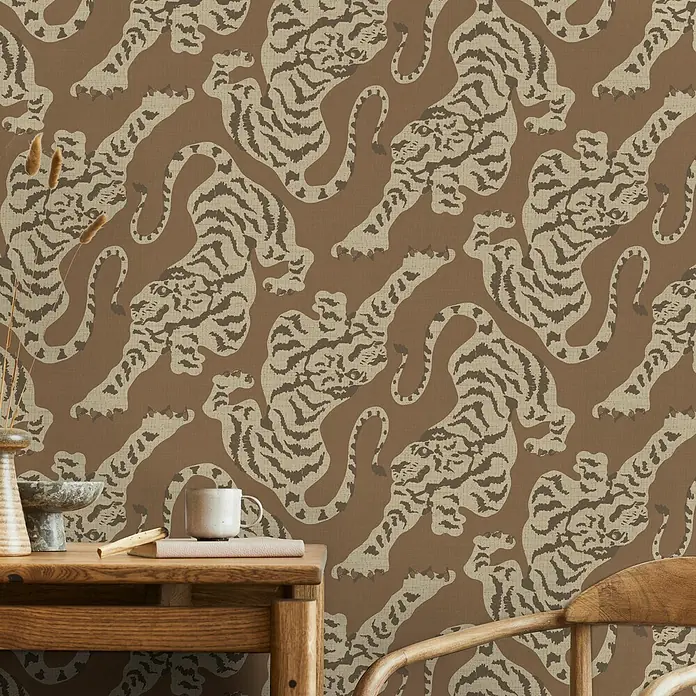 Superfresco Easy Vliestapete Vliestapete - Der urbane tiger - Braun, Tieroptik, 10 x 0,53 m