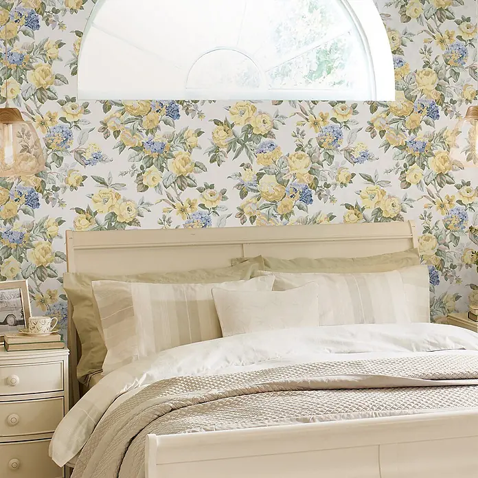 Laura Ashley Vliestapete Vliestapete Pembrey - Gold, Floral, 10 x 0,52 m