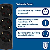 STECKDOSE 3FACH 16A O.ZULEIT. SCHWARZ