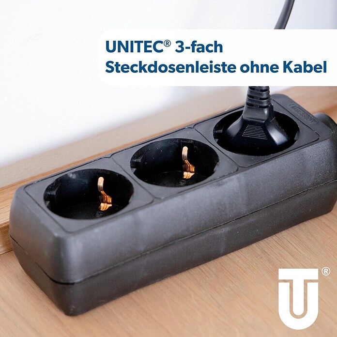 STECKDOSE 3FACH 16A O.ZULEIT. SCHWARZ