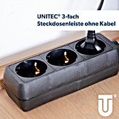 STECKDOSE 3FACH 16A O.ZULEIT. SCHWARZ