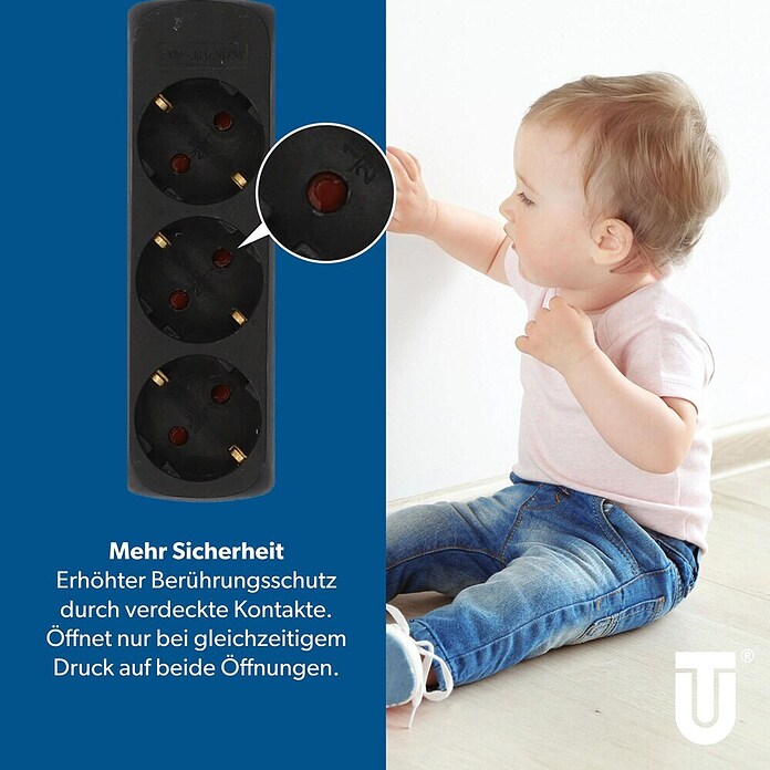 STECKDOSE 3FACH 16A O.ZULEIT. SCHWARZ