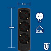 STECKDOSE 3FACH 16A O.ZULEIT. SCHWARZ