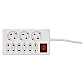 Steckdosenleiste (3-fach, Weiß, 1,4 m, 3.500 W, Erhöhter Berührungsschutz)