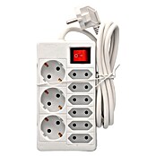 Steckdosenleiste (3-fach, Weiß, 1,4 m, 3.500 W, Erhöhter Berührungsschutz)