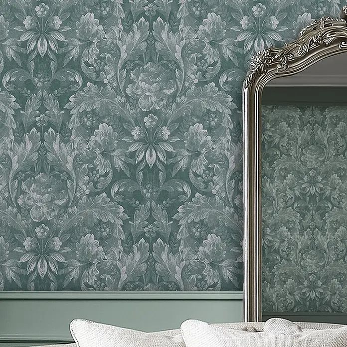 Laura Ashley Vliestapete Vliestapete Apolline - Grün, Floral, 10 x 0,52 m