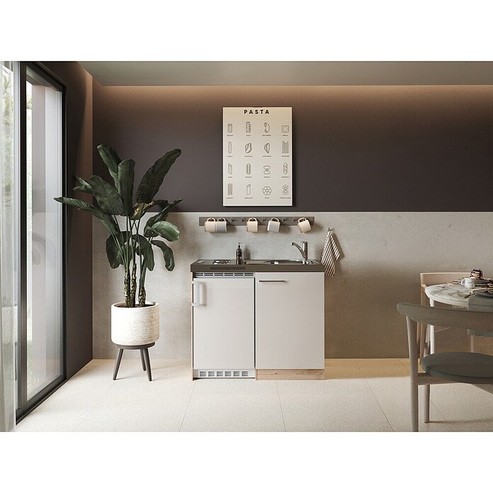 Respekta Miniküche Levin (Breite: 100 cm, Kaschmir, Duo-Kochmulde) | BAUHAUS