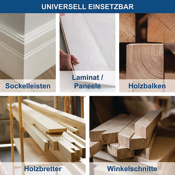 Scheppach Kappzugsäge HM254 - 2.000 W, Durchmesser Sägeblatt: 255 mm, Leerlaufdrehzahl: 4.500 U/min - Informationsansicht