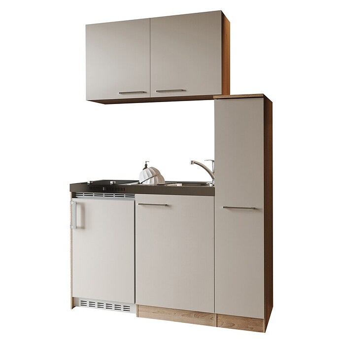 Respekta Miniküche Levin (Breite: 130 cm, Höhe: 200 cm, Kaschmir, Glaskeramikkochfeld) | BAUHAUS