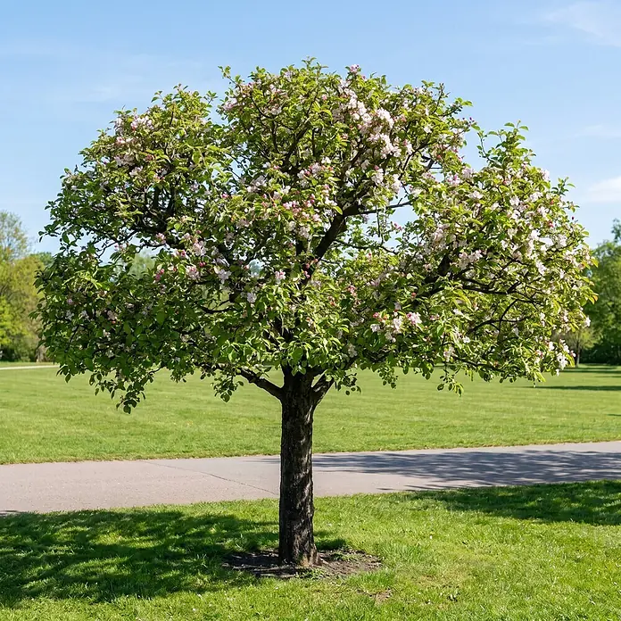 Piardino Zierapfel Hyslop - Malus, Aktuelle Wuchshöhe: 170 cm, Stammhöhe: 120 cm - Stimmungsaufnahme