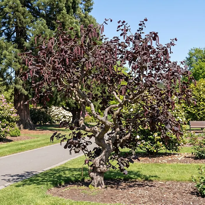 Piardino Haselnussstrauch Red Majestic - Corylus avellana, Aktuelle Wuchshöhe: 150 cm, Stammhöhe: 120 cm - Stimmungsaufnahme