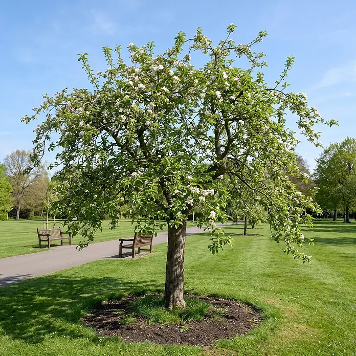 Piardino Zierapfel Tina - Malus toringo, Aktuelle Wuchshöhe: 200 cm, Stammhöhe: 150 cm - Stimmungsaufnahme