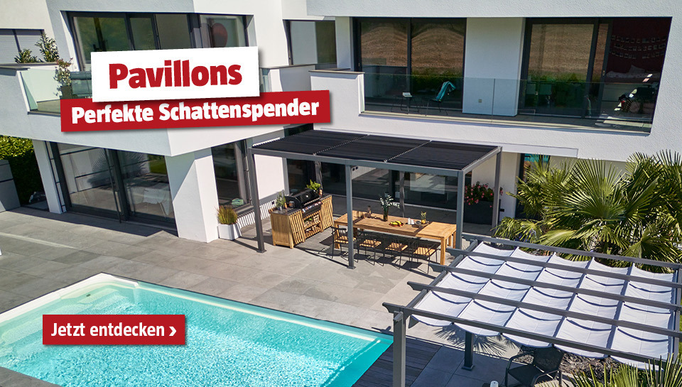 Pavillon auf der Terrasse neben dem Pool